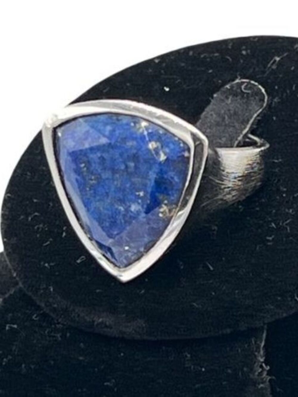 Deb Guyot Lapis Lazuli Triangle Cocktail 925 Silver Ring